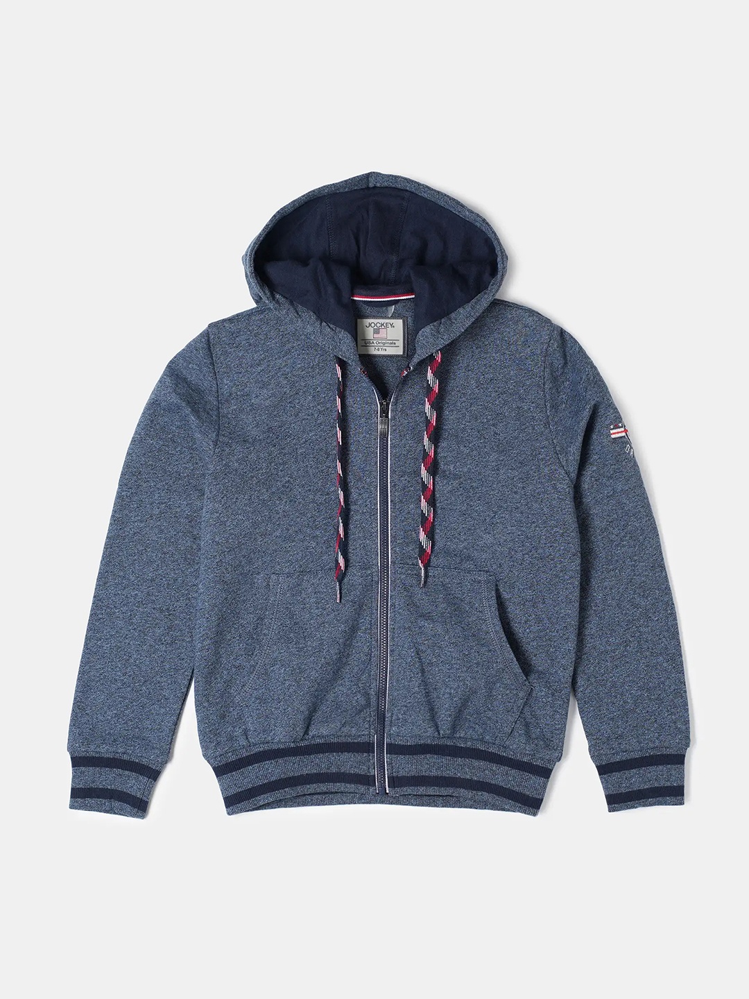 

Jockey Boys Super Combed Cotton Hoodie Sporty Jacket With Front Pockets - UB50, Blue