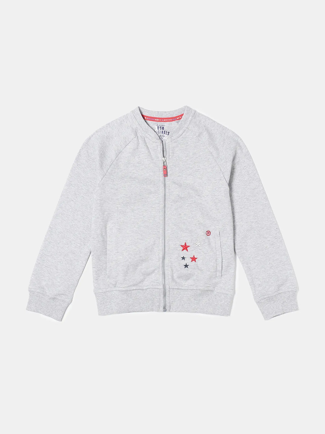 

Jockey Girls Super Combed Cotton Sporty Jacket With Front Pockets And Zipper-UG05, Grey