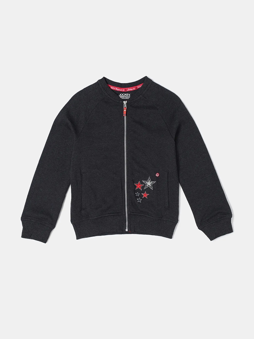 

Jockey Girls Super Combed Cotton Jacket-UG05, Charcoal