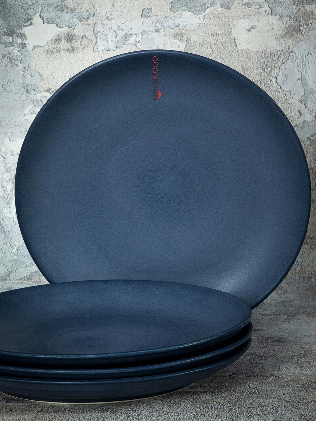 

GOODHOMES Blue Set of 4 Dishwasher & Microwave safe Stoneware Matte Plates