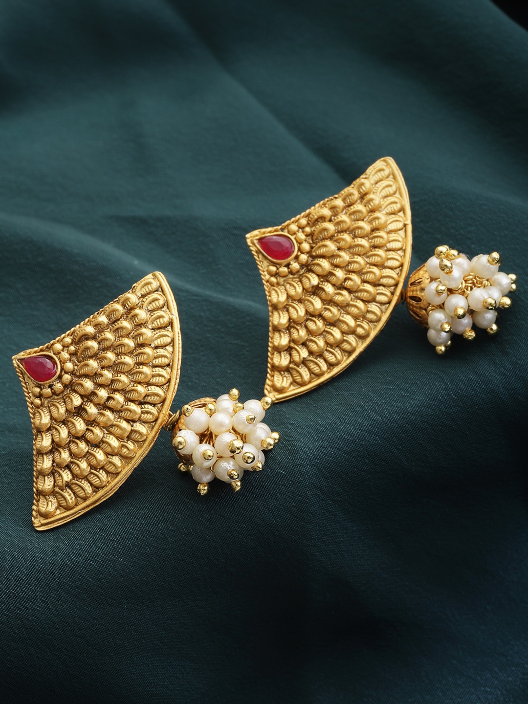 

PANASH Gold-Toned Contemporary Drop Earrings