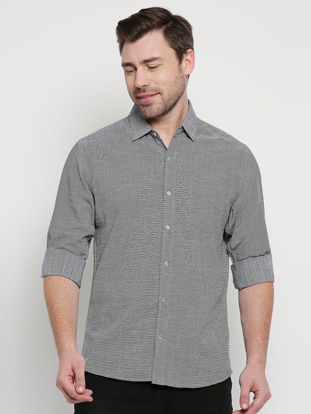 

MOD ECRU Men Grey Modern Casual Shirt