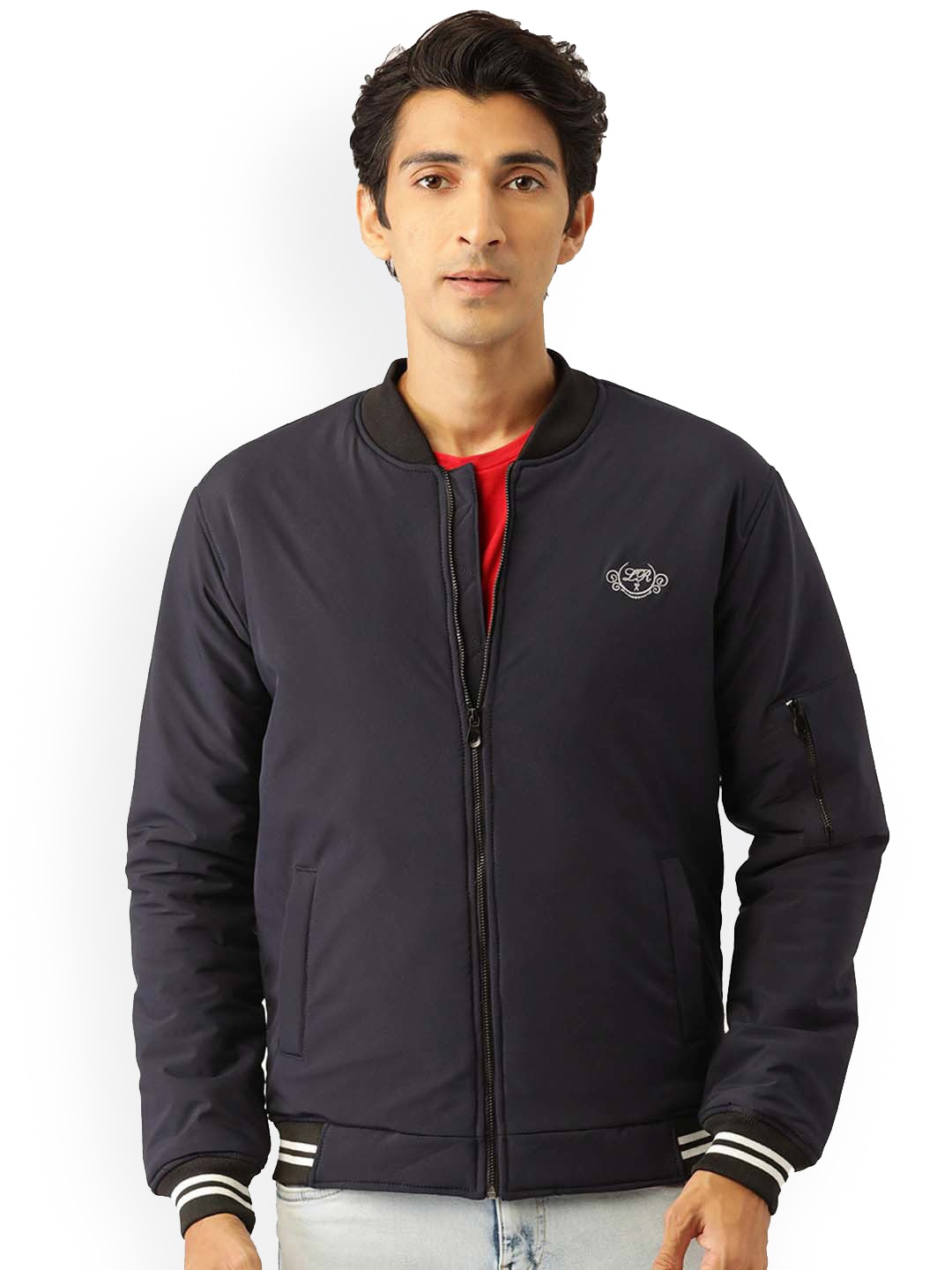 

Leather Retail Men Blue Lightweight Varsity Jacket