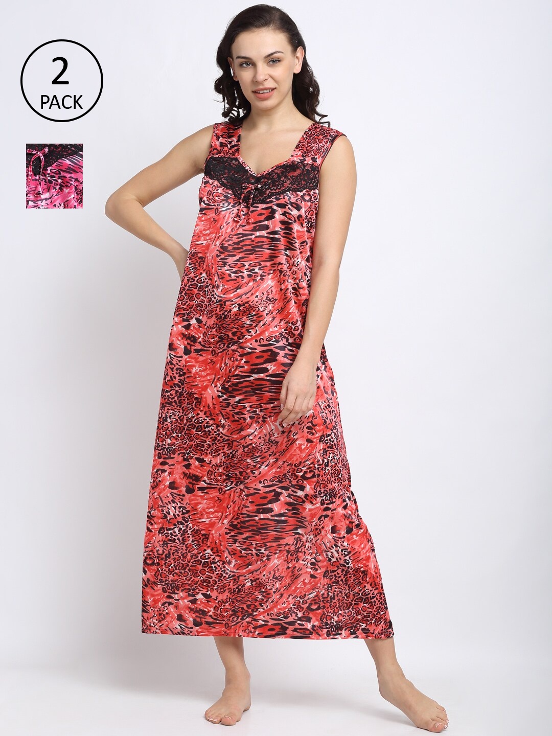 

NEUDIS Orange Set of 2 Printed Nightdress
