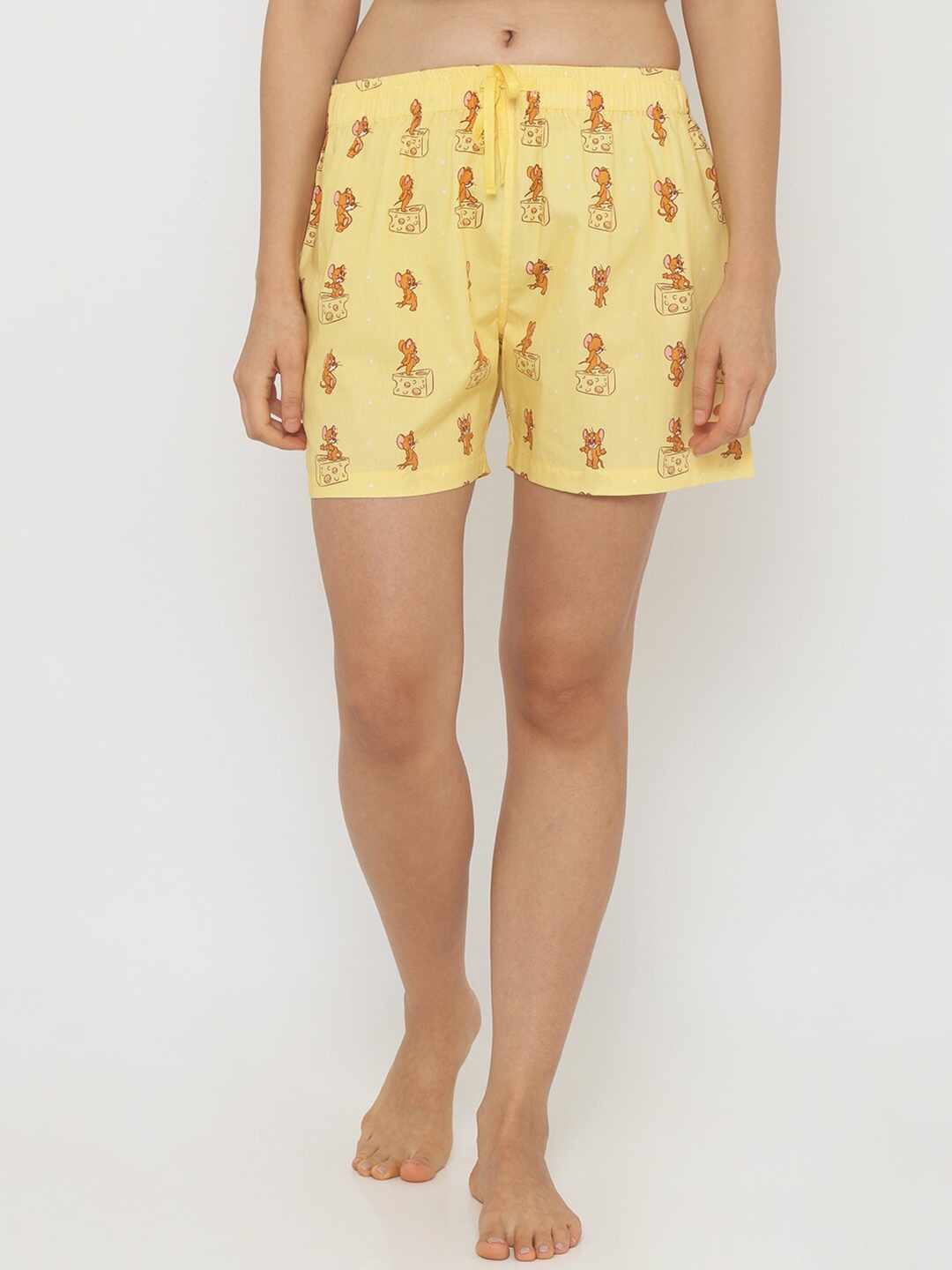 

Smugglerz Women Yellow & Red Printed Lounge Shorts