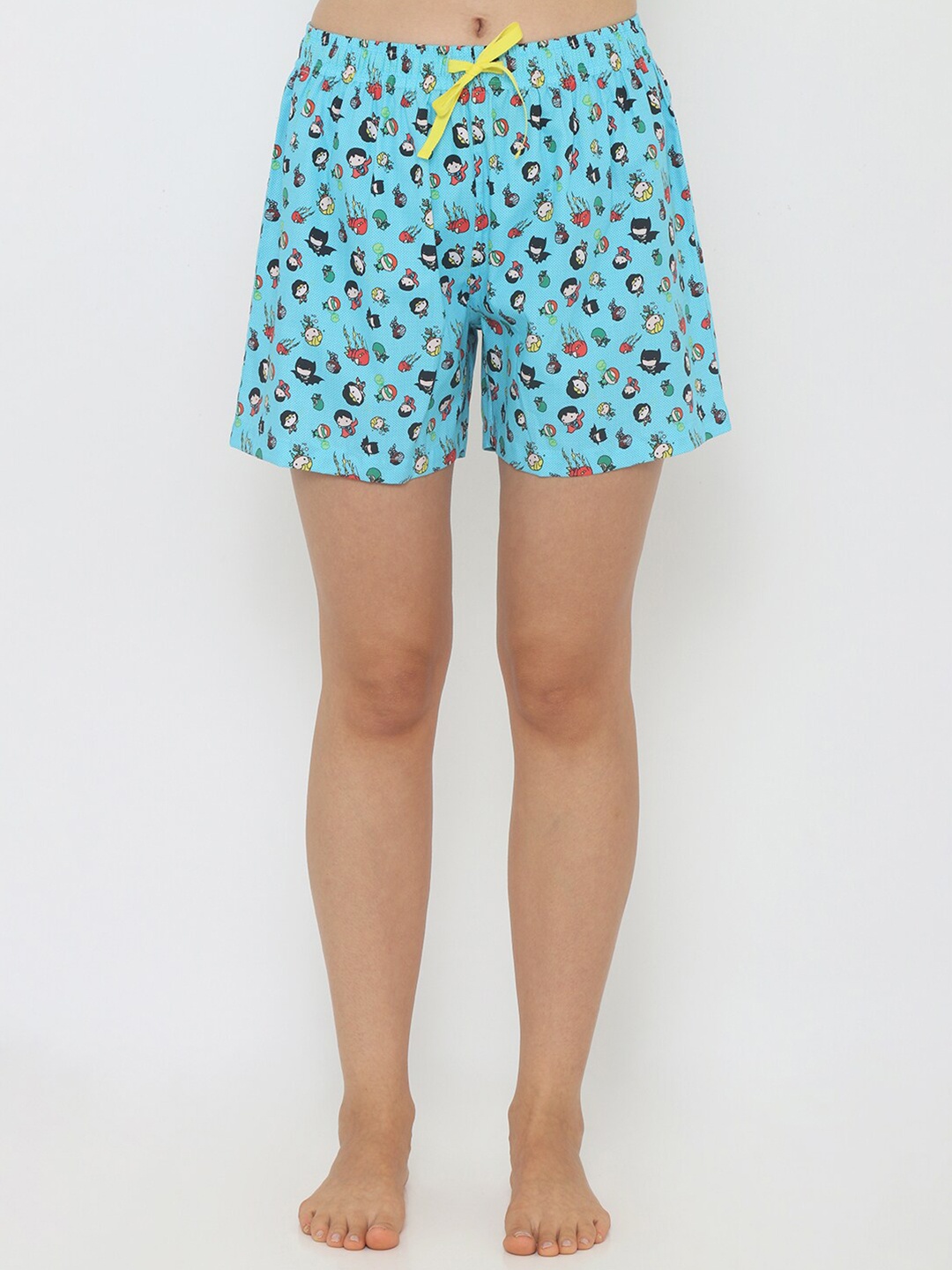 

Smugglerz Women Blue & White Printed Lounge Shorts