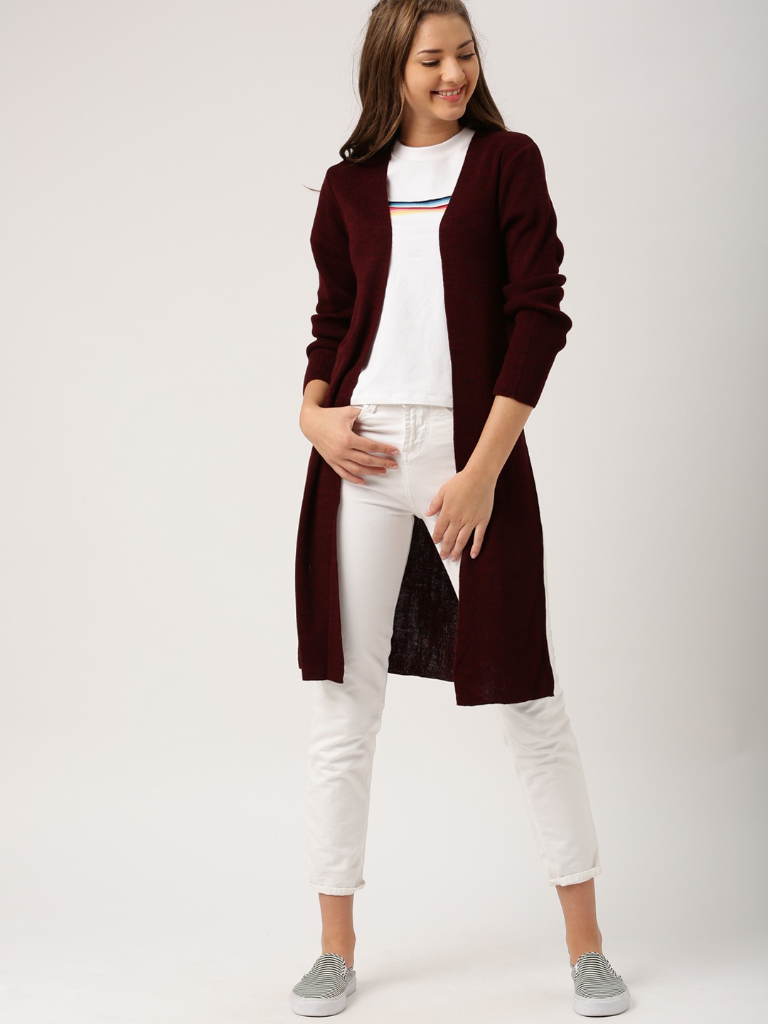 

DressBerry Maroon Longline Shrug