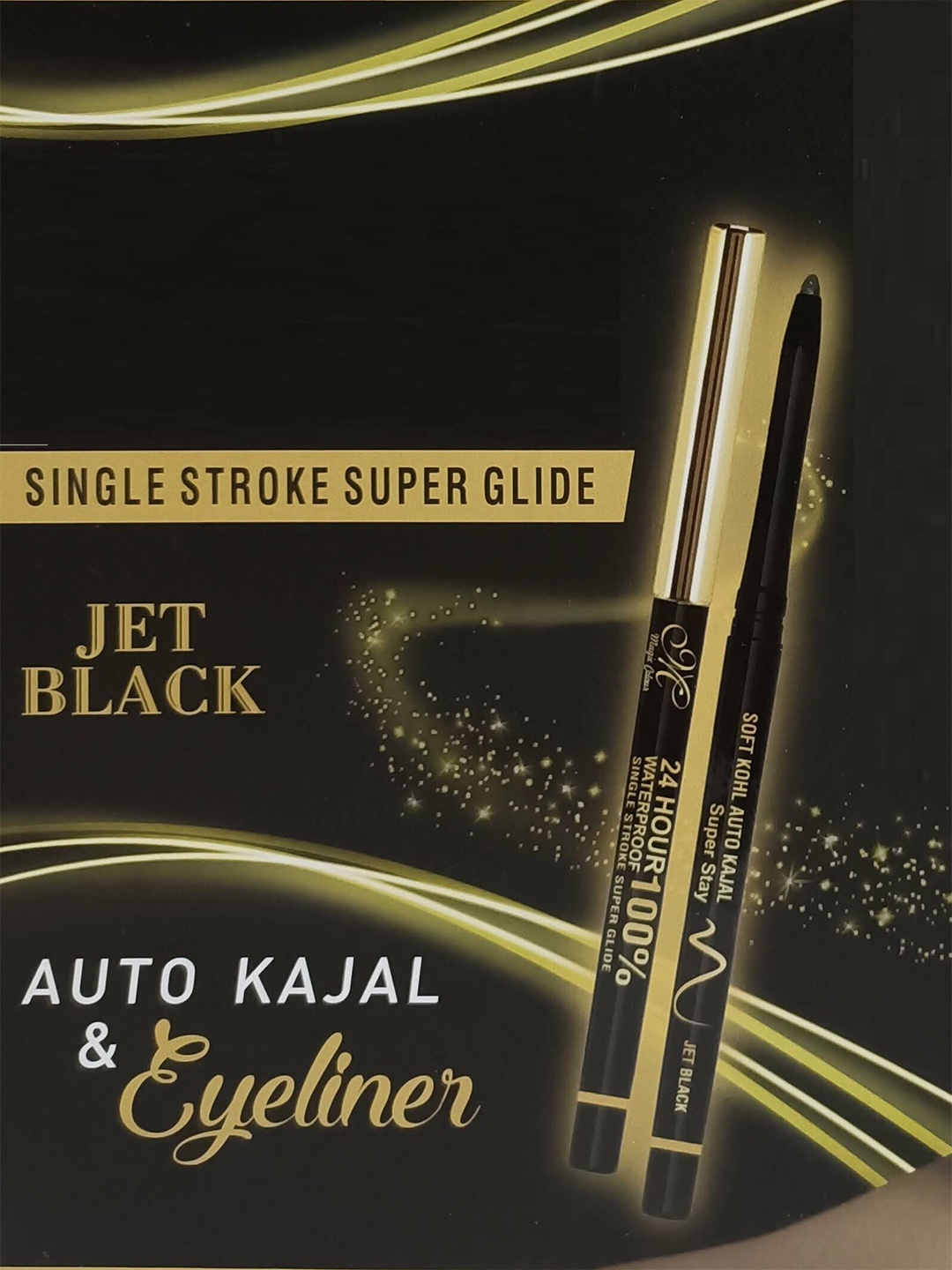 

Magic Colour Single Stroke Super Glide Auto Kajal & Eyeliner Pen - Jet Black 0.35 gm