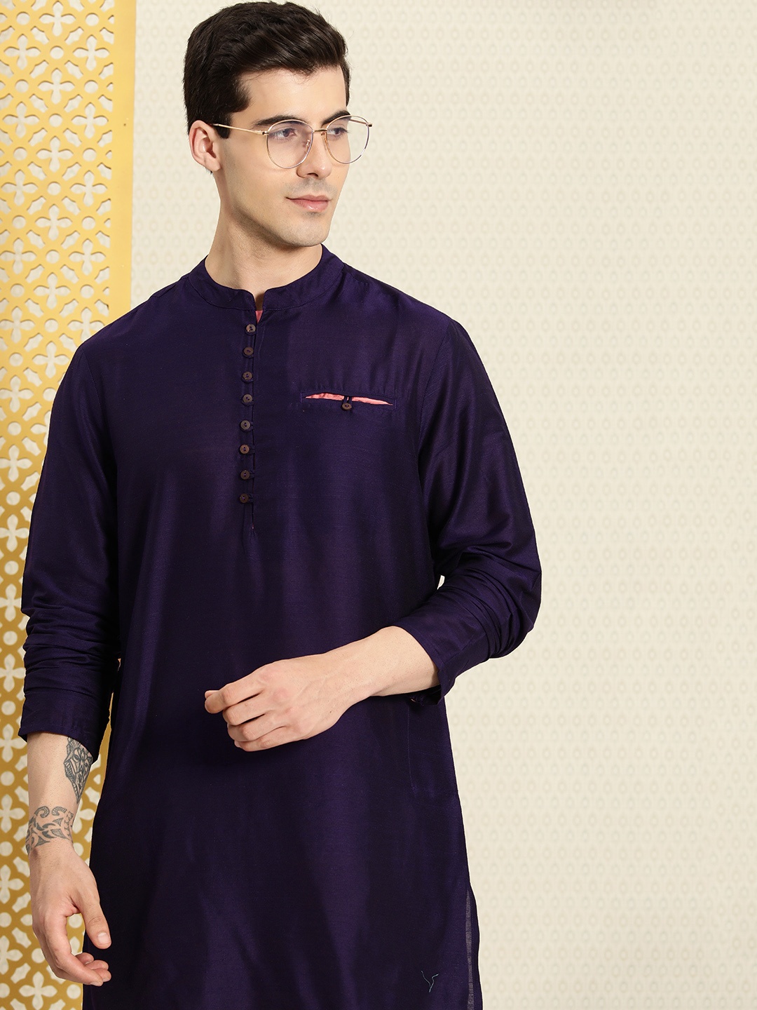 

House of Pataudi Rozana Kurta, Purple