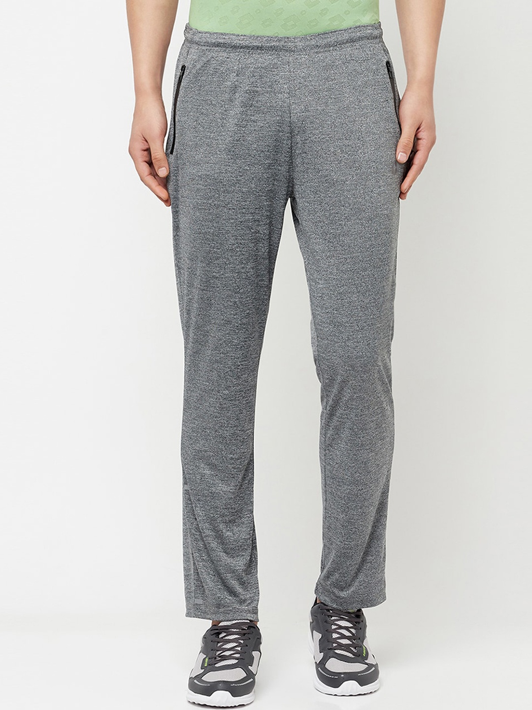 

Lotto Men Grey Melange Solid Track Pants