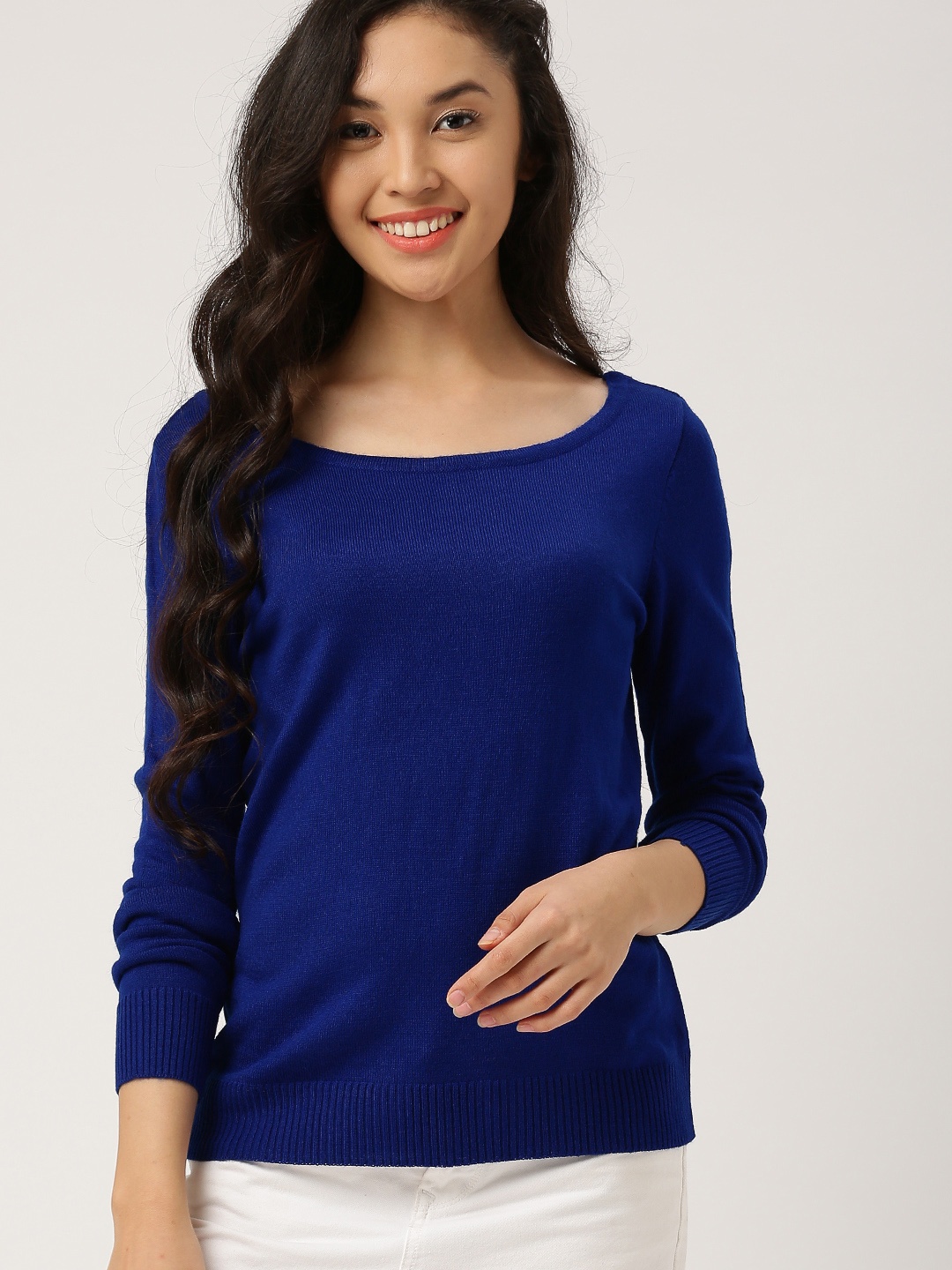 

DressBerry Women Blue Solid Sweater