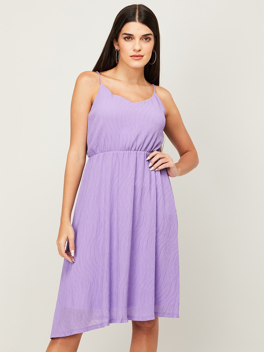 

CODE by Lifestyle Women Purple Solid Sleeveless Dress