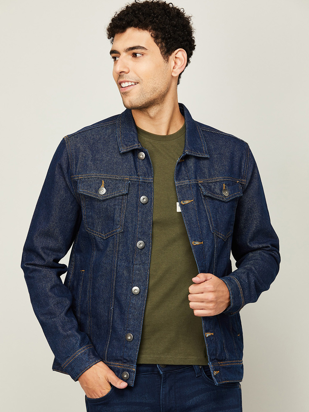 

Forca by Lifestyle Men Blue Washed Windcheater Denim Jacket