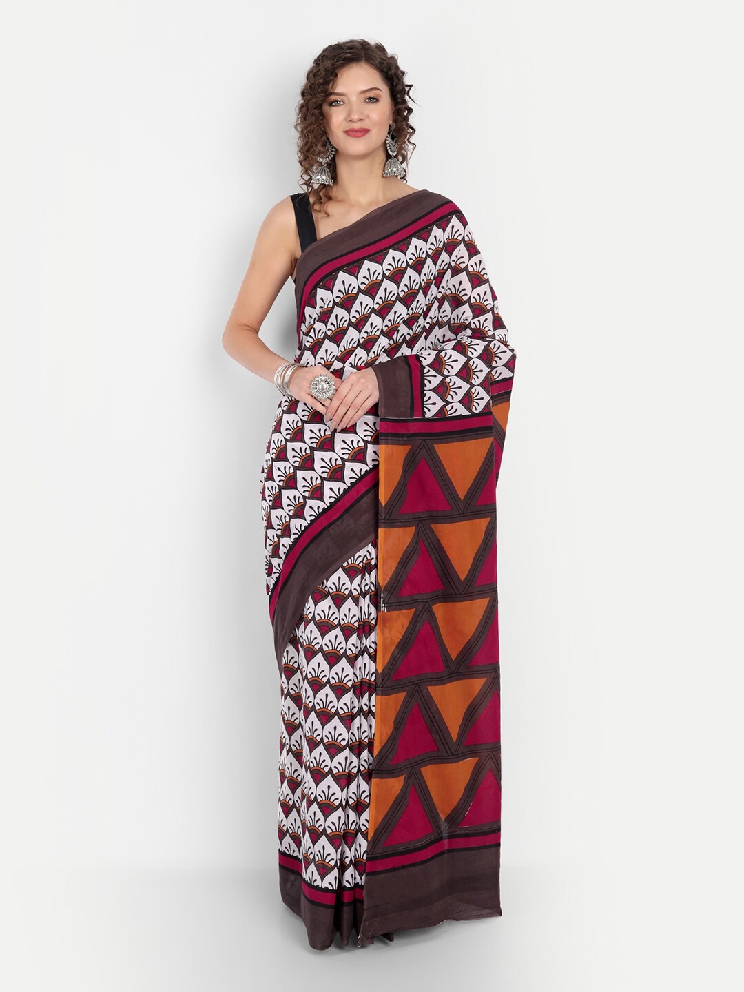 

BUTA BUTI White & Yellow Printed Pure Cotton Saree