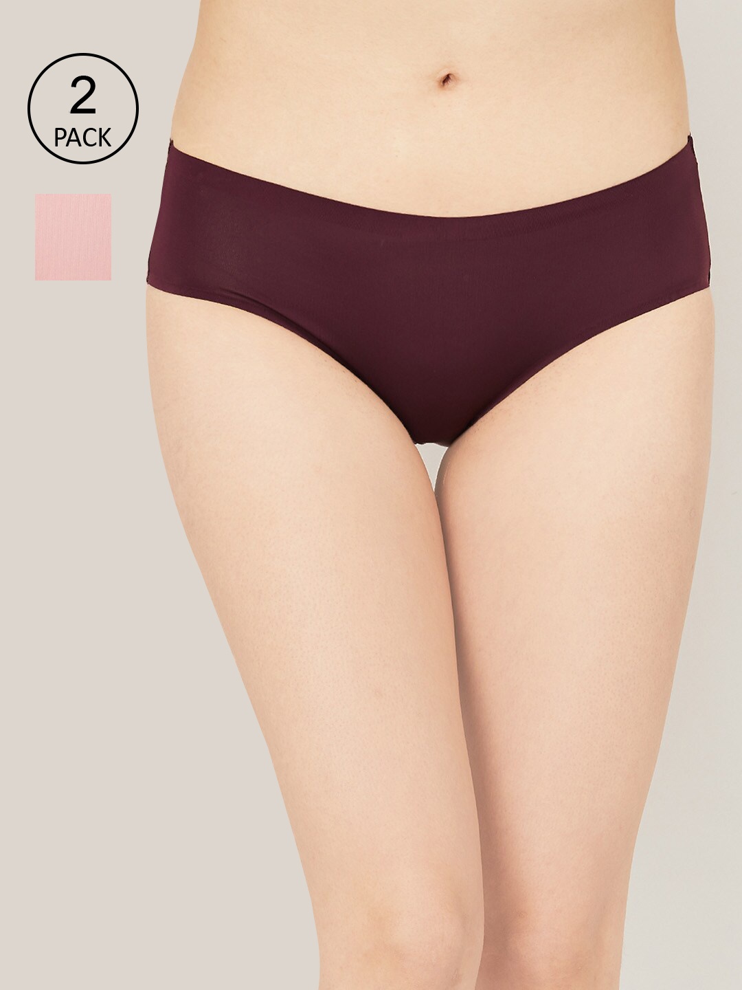 

Ginger by Lifestyle Pack of 2 Purple And Pink Solid Cotton Basic Brief