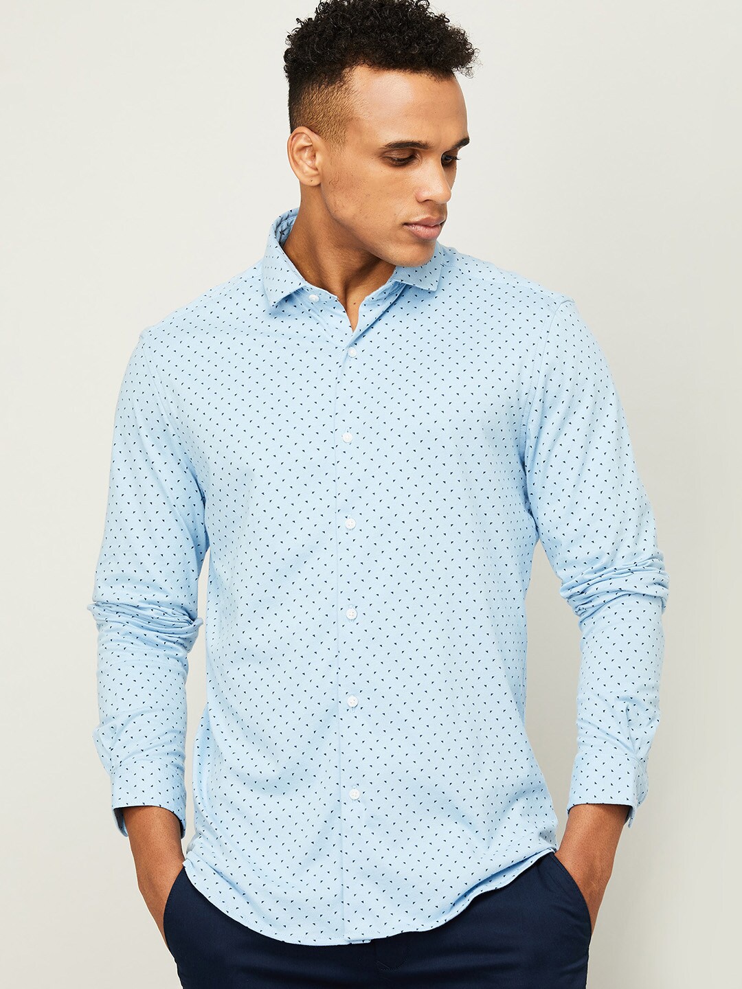 

CODE by Lifestyle Men Blue Printed Casual Shirt