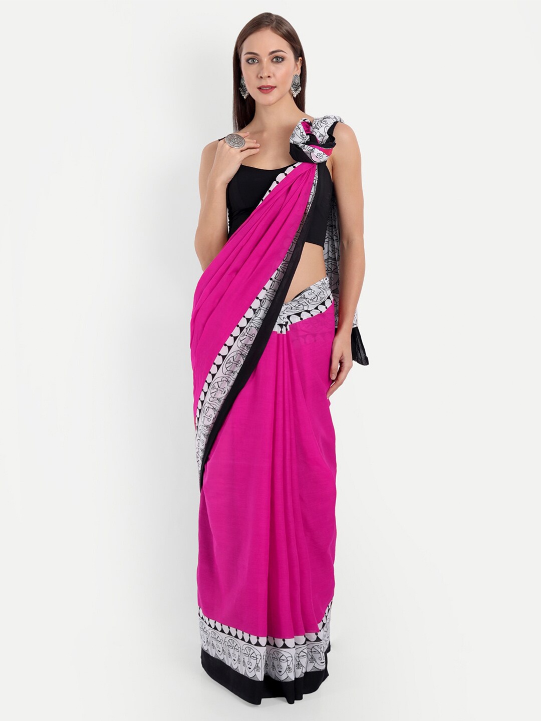 

BUTA BUTI Pink & White Pure Cotton Saree