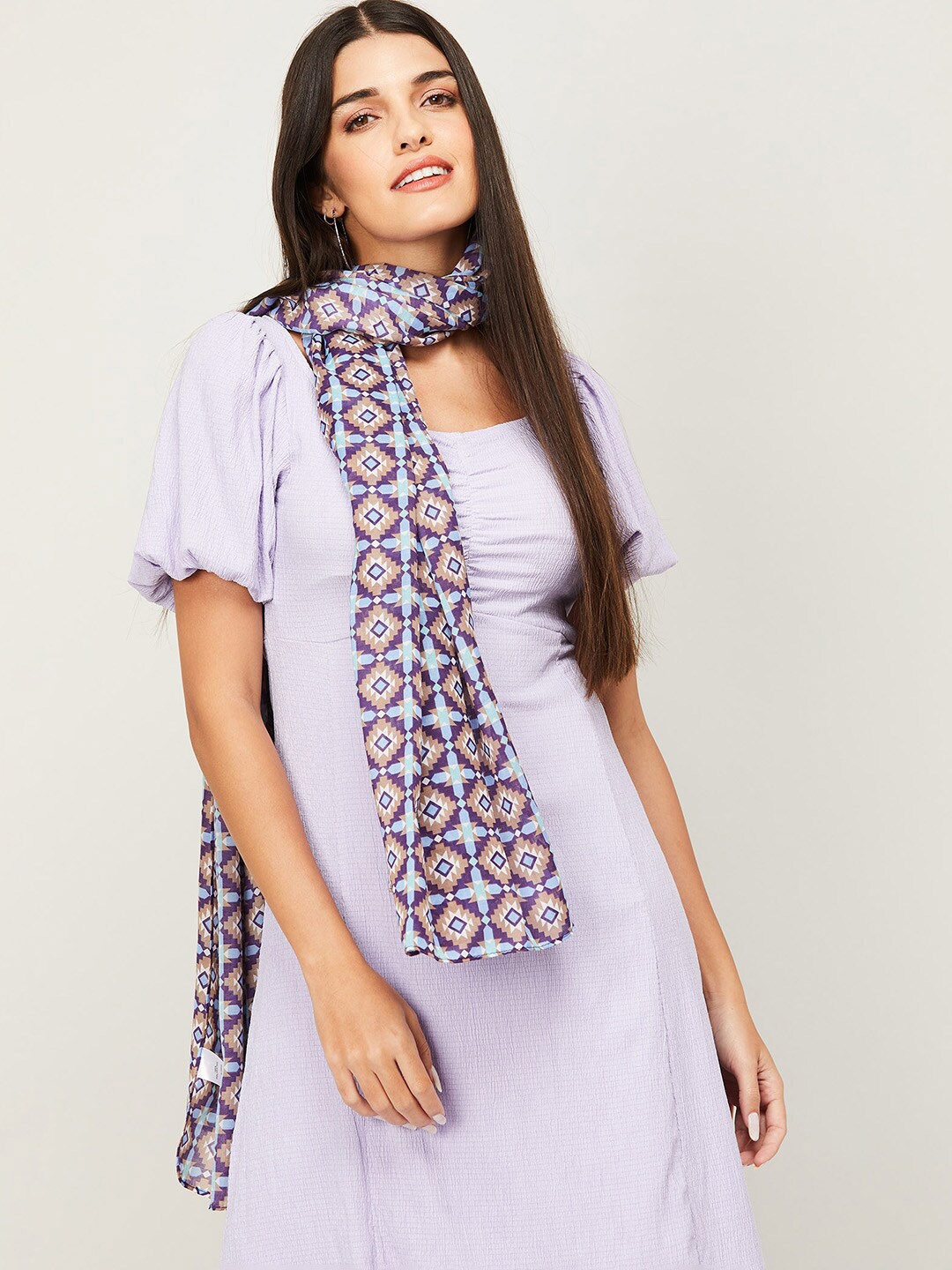 

Ginger by Lifestyle Women Purple & Blue Printed Stole