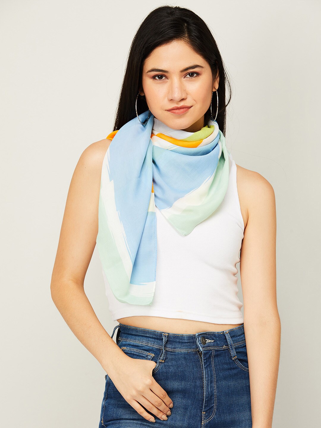 

Ginger by Lifestyle Women Yellow & White Printed Stole