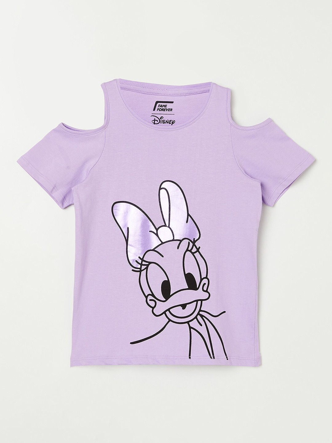 

Fame Forever by Lifestyle Girls Purple Printed Pure Cotton T-shirt