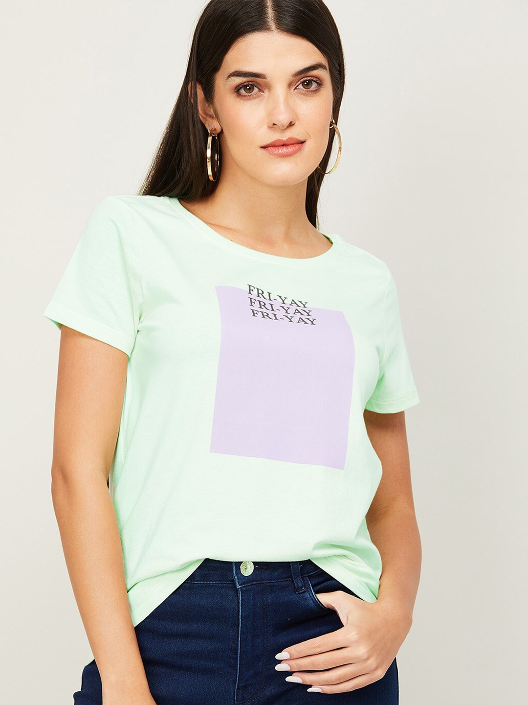 

Fame Forever by Lifestyle Green Printed Top