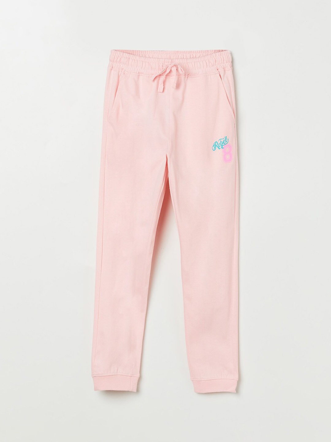 

Fame Forever by Lifestyle Girls Pink Solid Pure Cotton Joggers