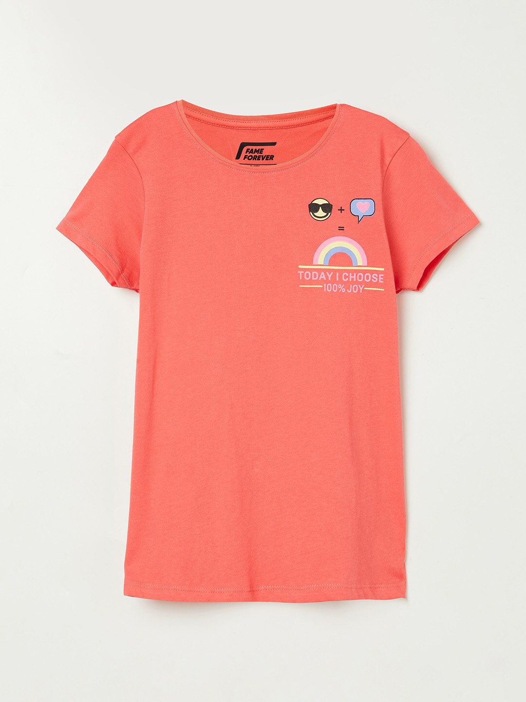 

Fame Forever by Lifestyle Girls Coral Printed T-shirt
