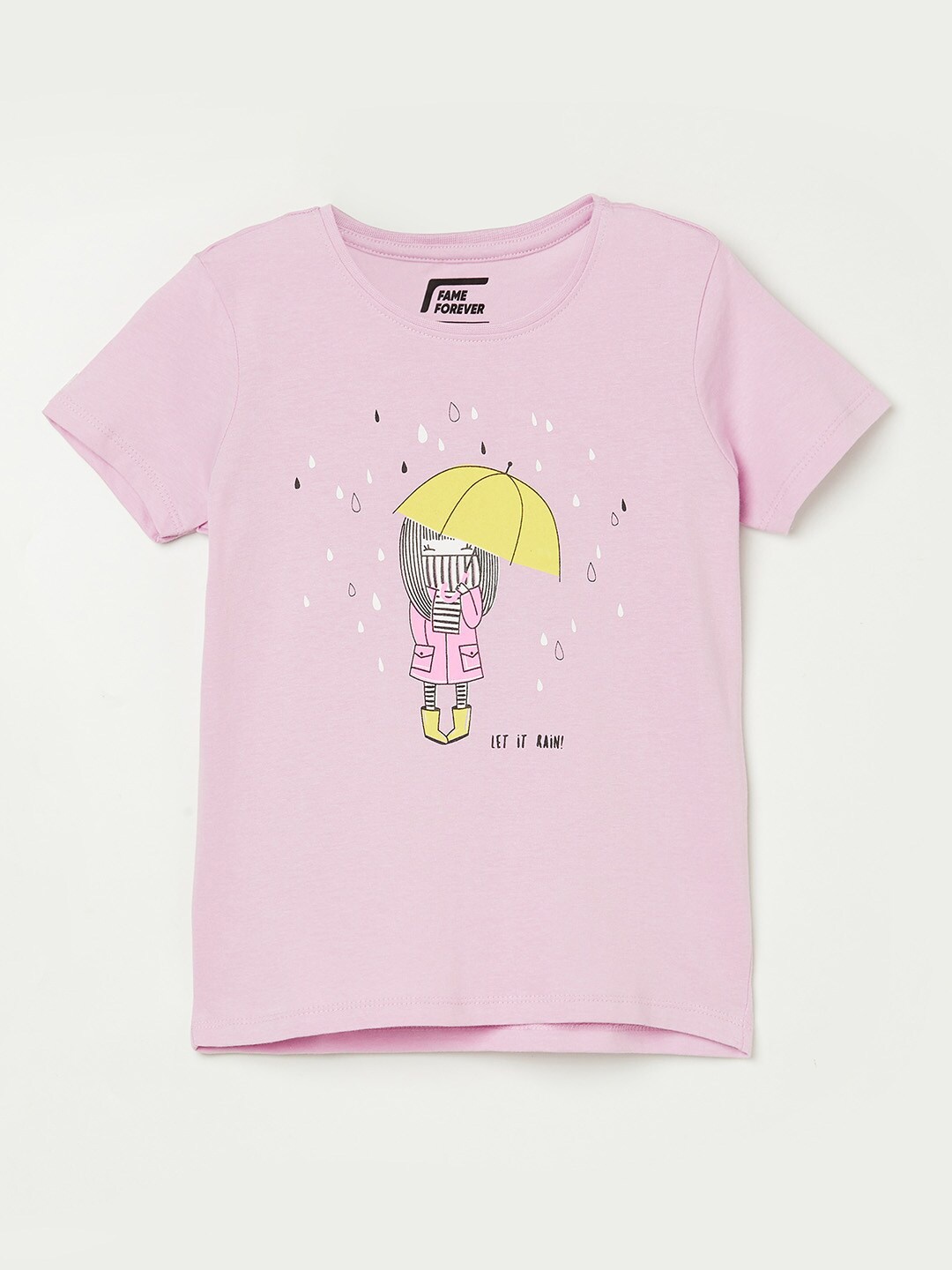 

Fame Forever by Lifestyle Girls Purple & White Printed T-shirt