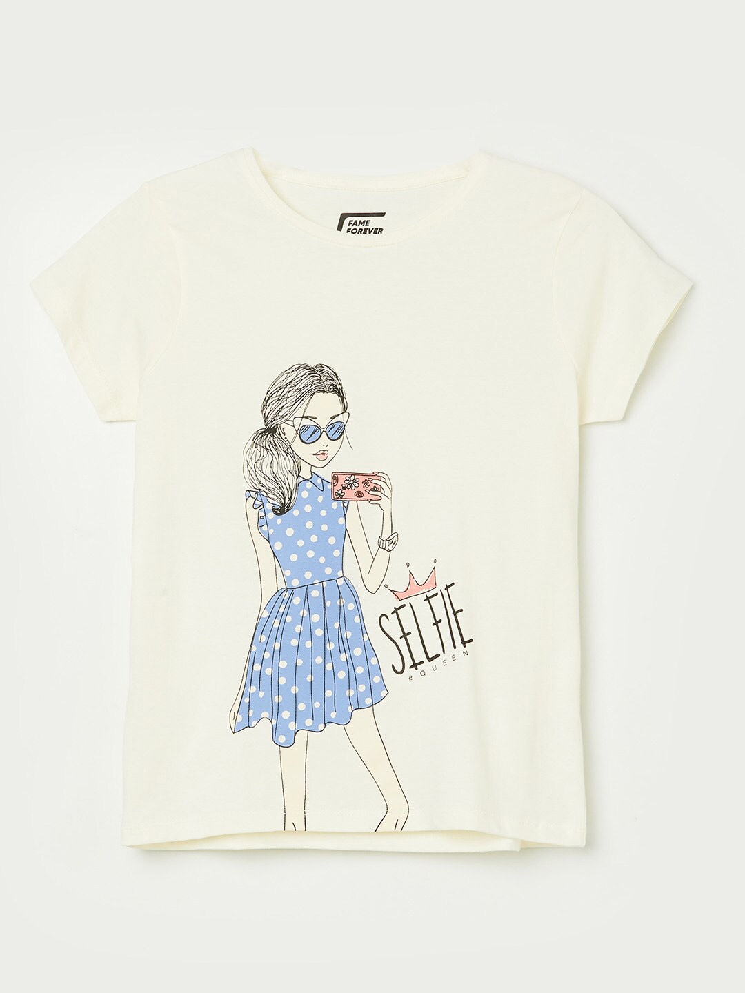 

Fame Forever by Lifestyle Girls White Printed T-shirt