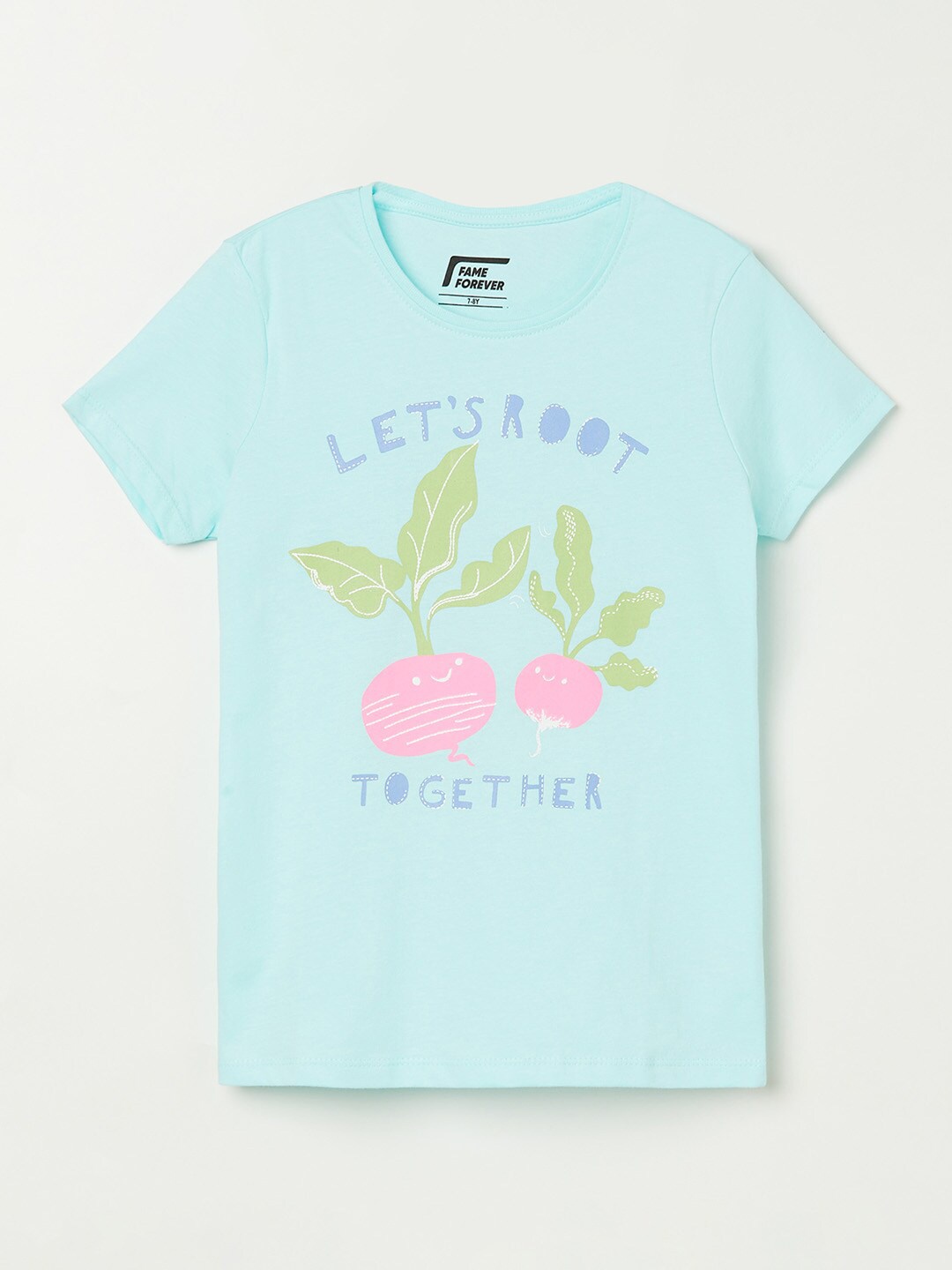 

Fame Forever by Lifestyle Girls Blue Graphic and Typography Printed T-shirt