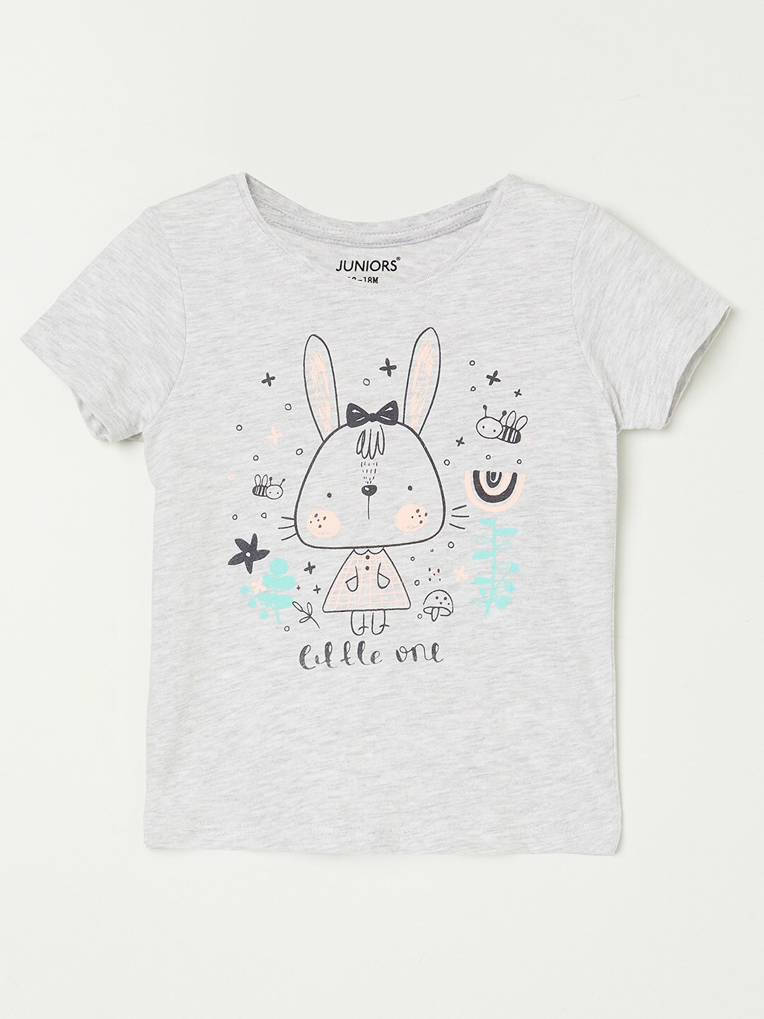 

Juniors by Lifestyle Girls Grey Printed T-shirt
