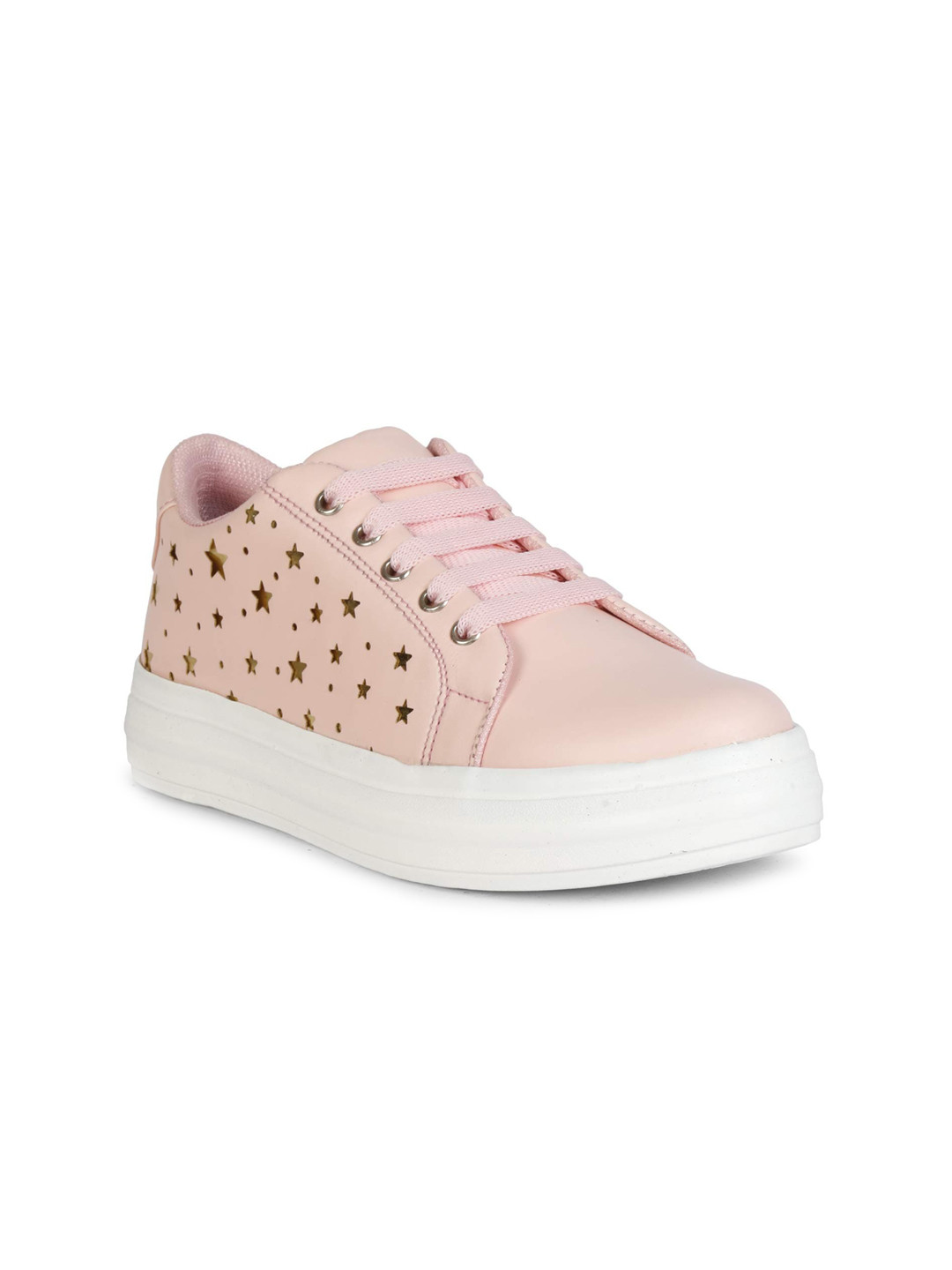 

Prasking Women Pink Star Printed Sneakers