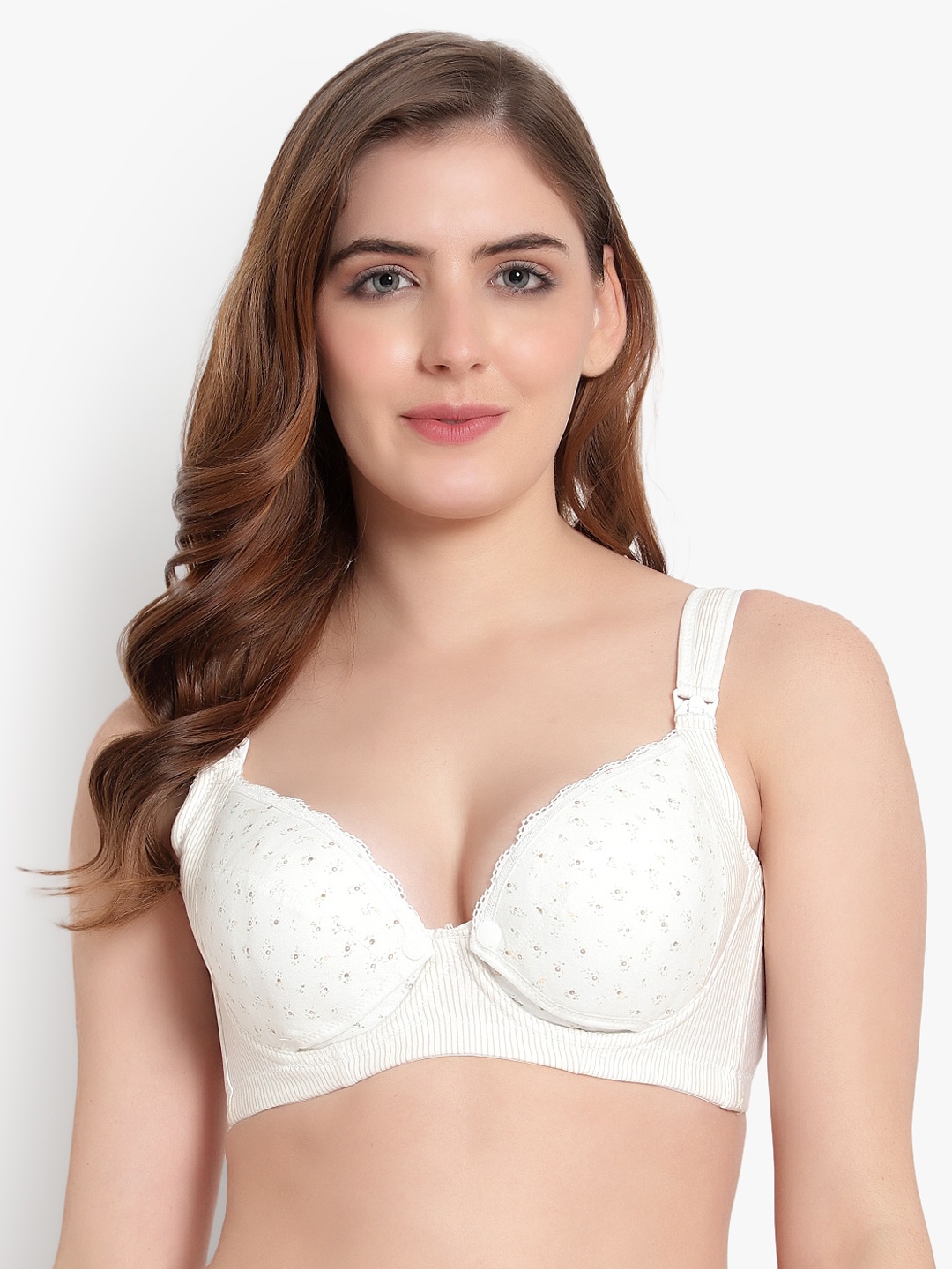 

PARKHA White Floral Underwired Lightly Padded Maternity Bra