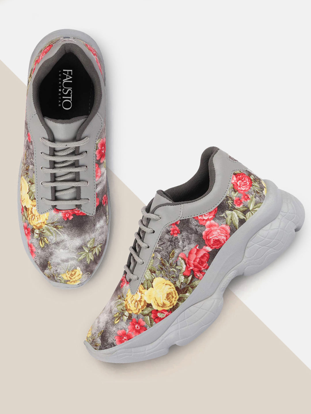 

FAUSTO Women Grey Running Non-Marking Shoes