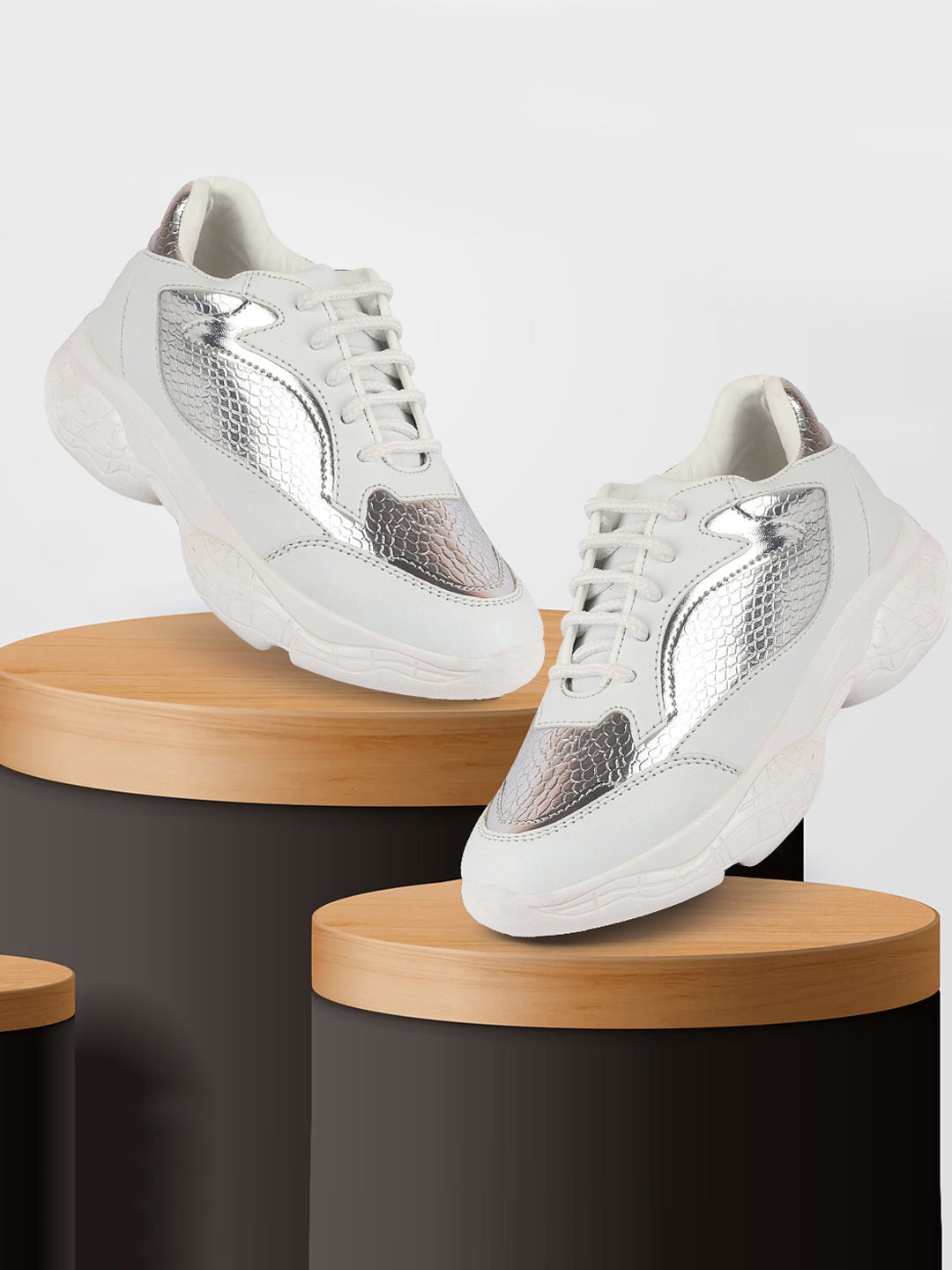 

FAUSTO Women White Running Non-Marking Shoes