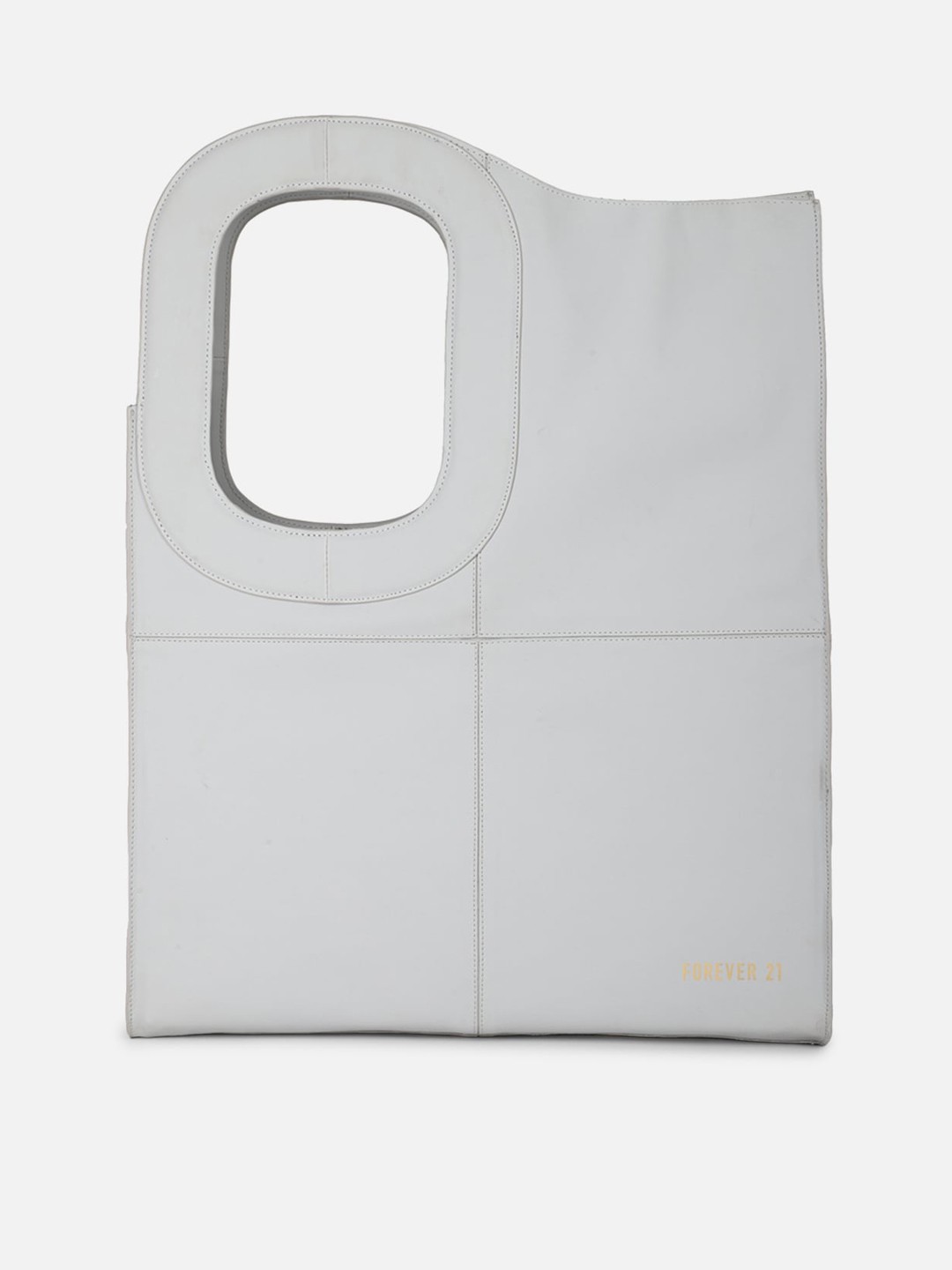 

FOREVER 21 Grey PU Structured Handheld Bag