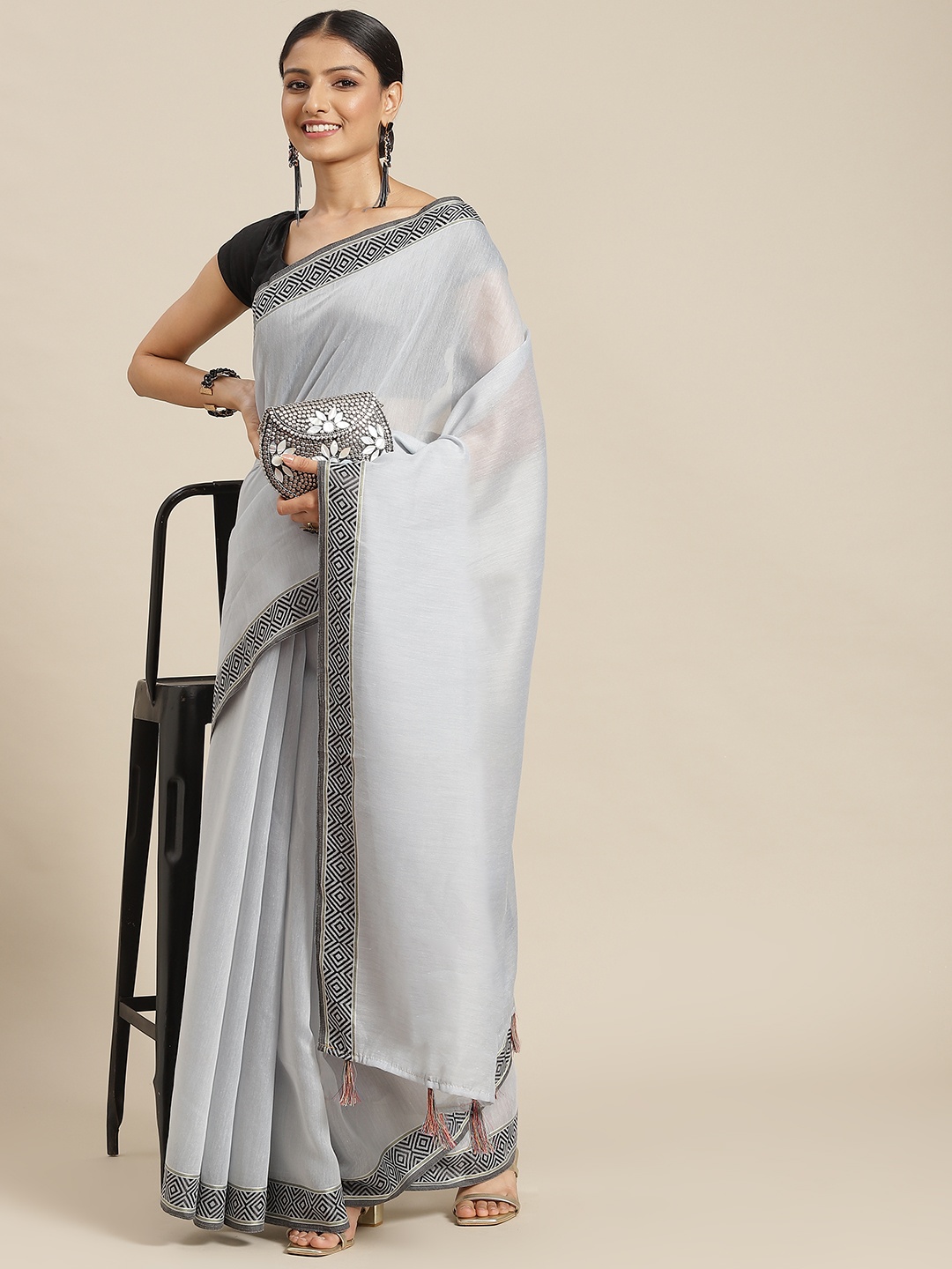 

Havida Sarees Grey Pure Cotton Saree