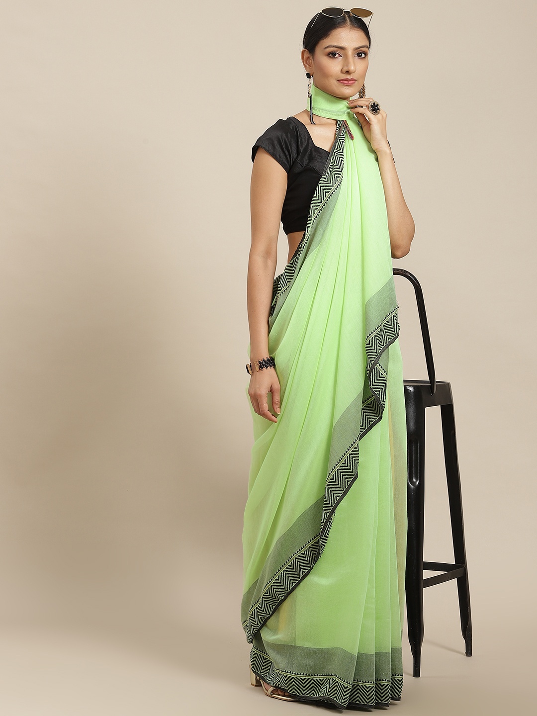 

Havida Sarees Green Pure Cotton Saree