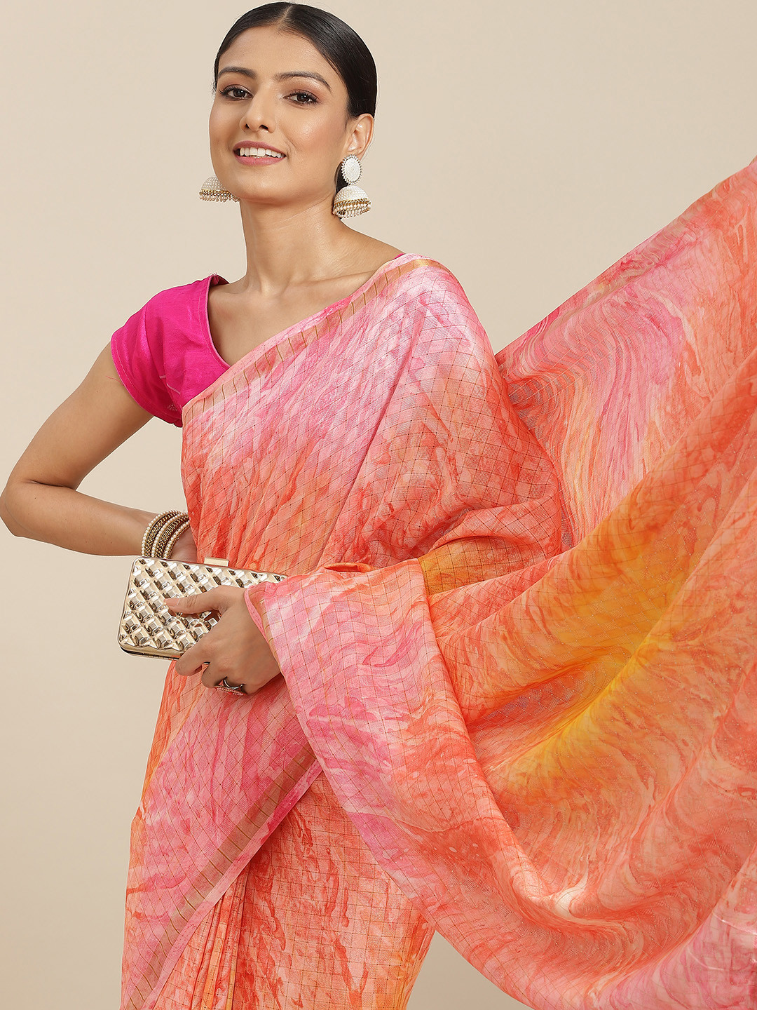 

Havida Sarees Red & Yellow Tie and Dye Saree