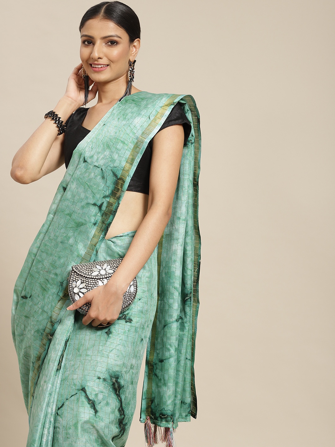 

Havida Sarees Blue Tie and Dye Cotton Silk Saree