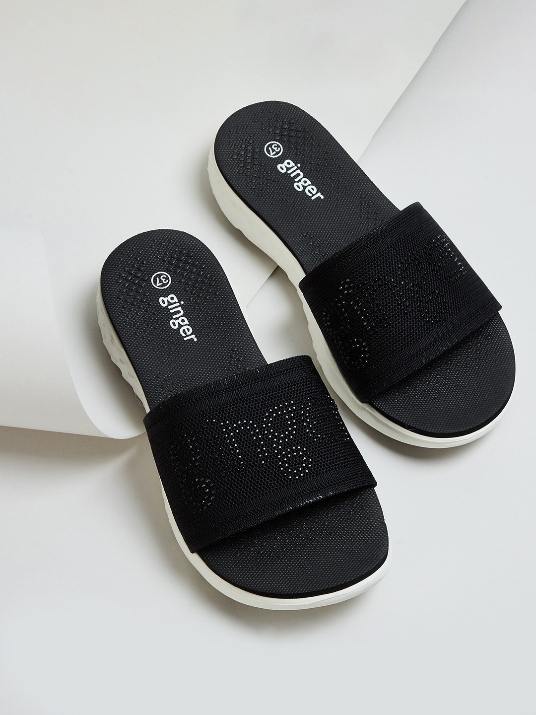 

Ginger by Lifestyle Women Black Embellished Sliders