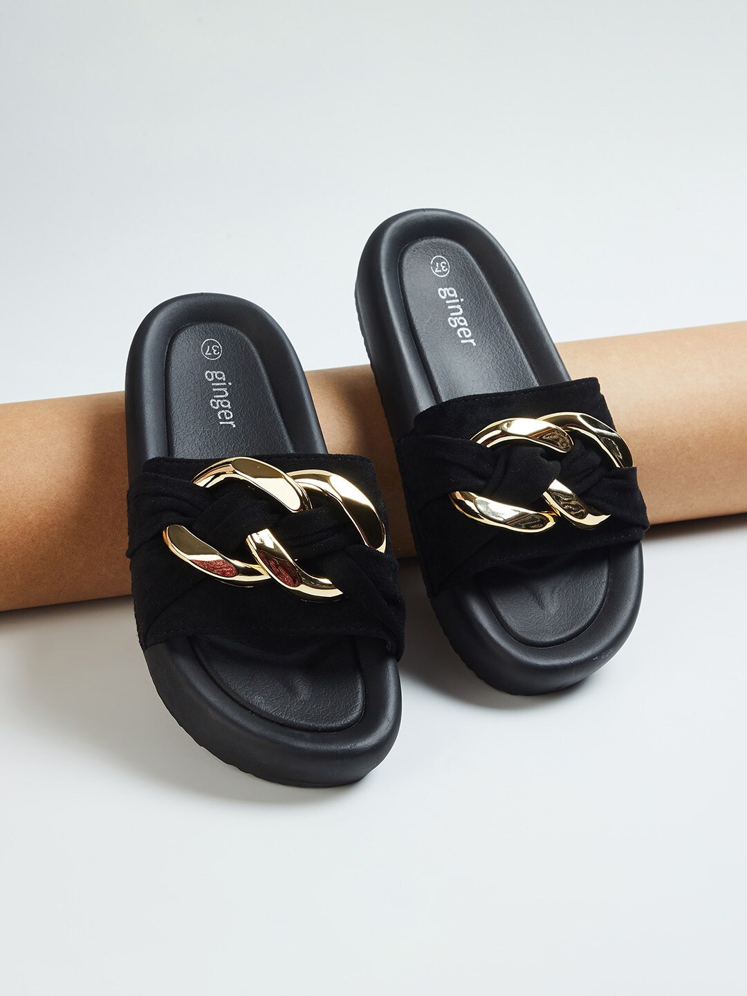 

Ginger by Lifestyle Women Black Sliders