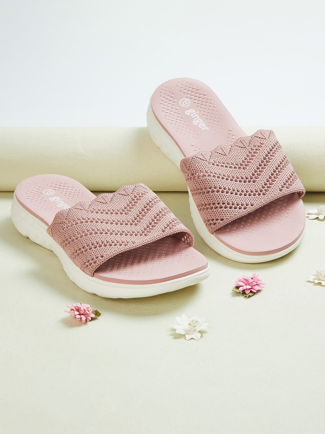 

Ginger by Lifestyle Women Pink Printed Sliders