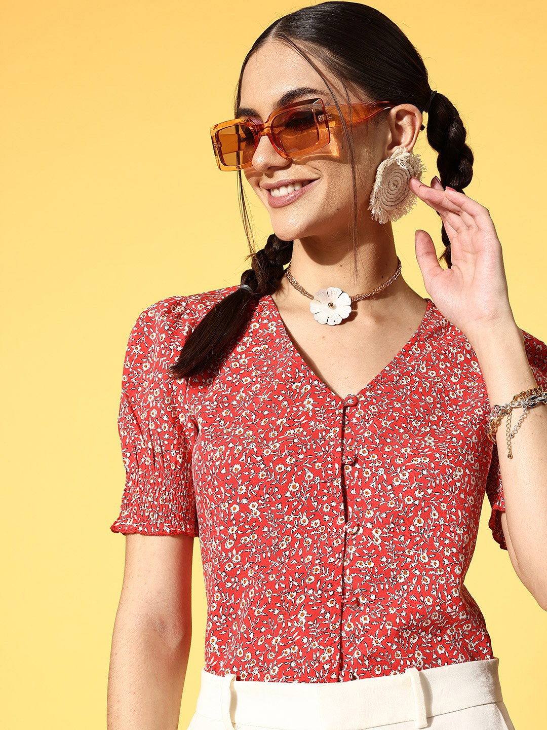 

Berrylush Red Floral Vacay Attire