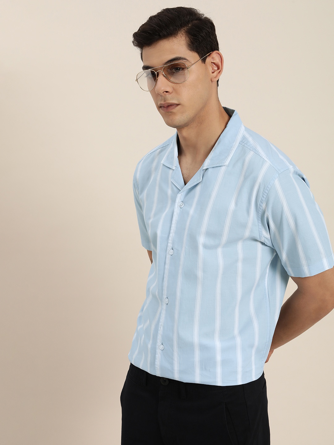 

INVICTUS Men Blue Slim Fit Multi Stripes Casual Shirt