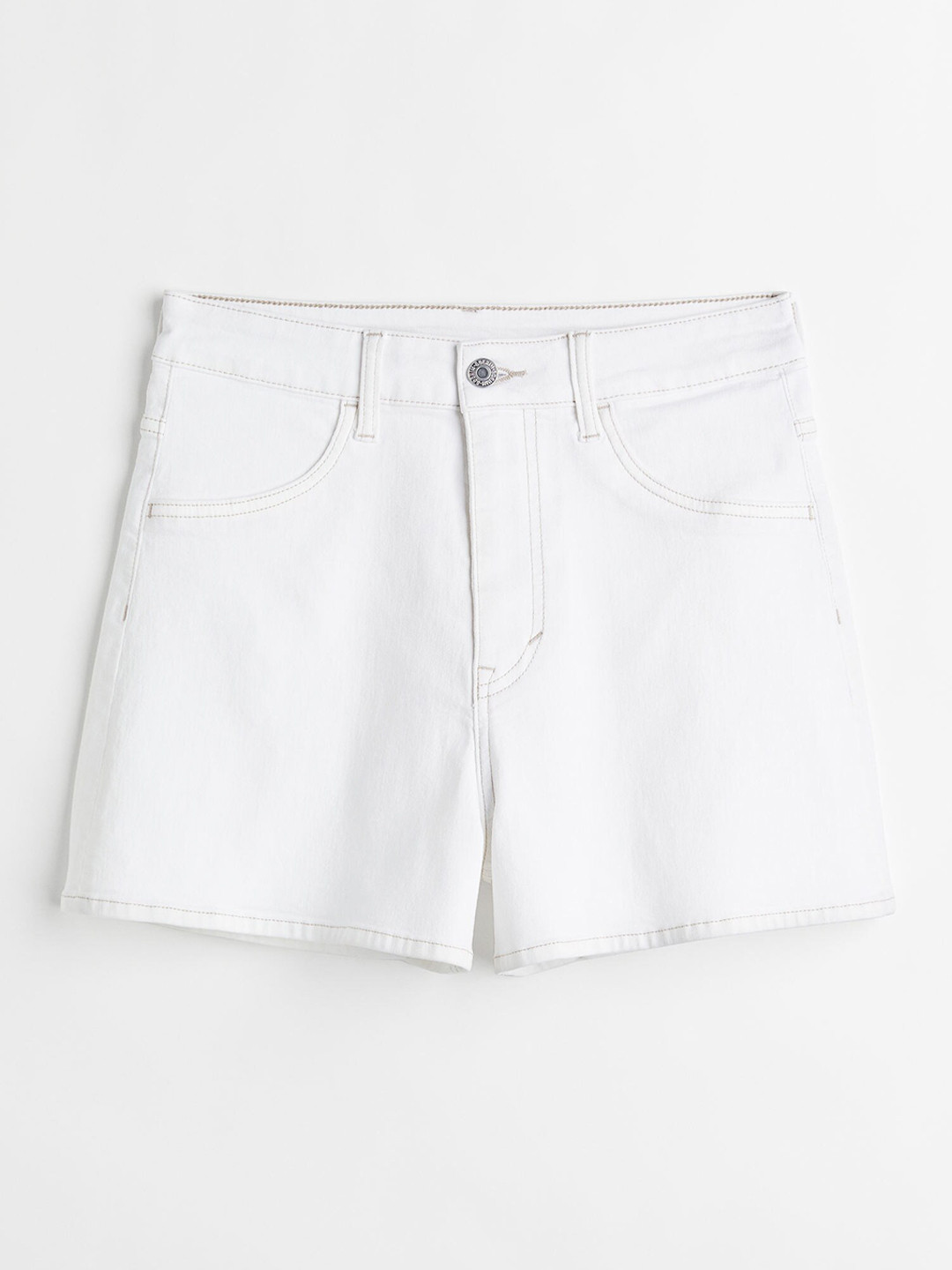 

H&M Women White Skinny High Denim Shorts