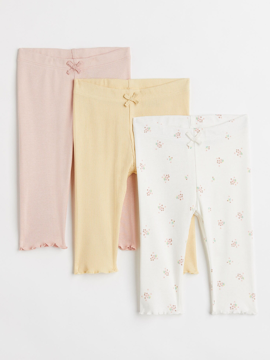 

H&M Kids Pink & White 3-Pack Cotton Leggings