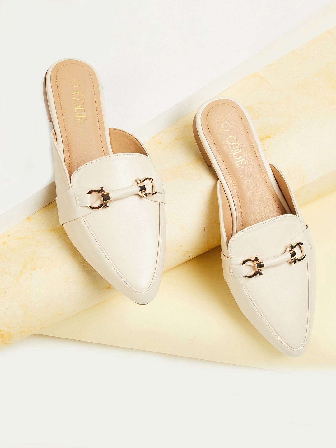 

CODE by Lifestyle Women White Mules Flats