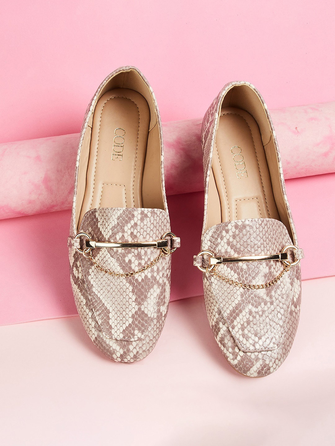 

CODE by Lifestyle Women Pink Synthetic Printed Ballerinas Flats Shoes