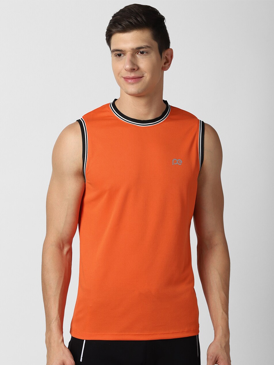 

Peter England Casuals Men Orange Slim Fit T-shirt